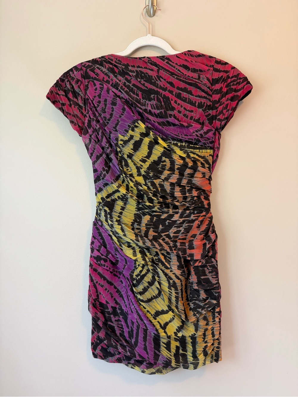 DVF Diane von Furstenberg Y2K Erosa Mini Dress Rainbow Animal Print Sz 0 - Picture 4 of 4